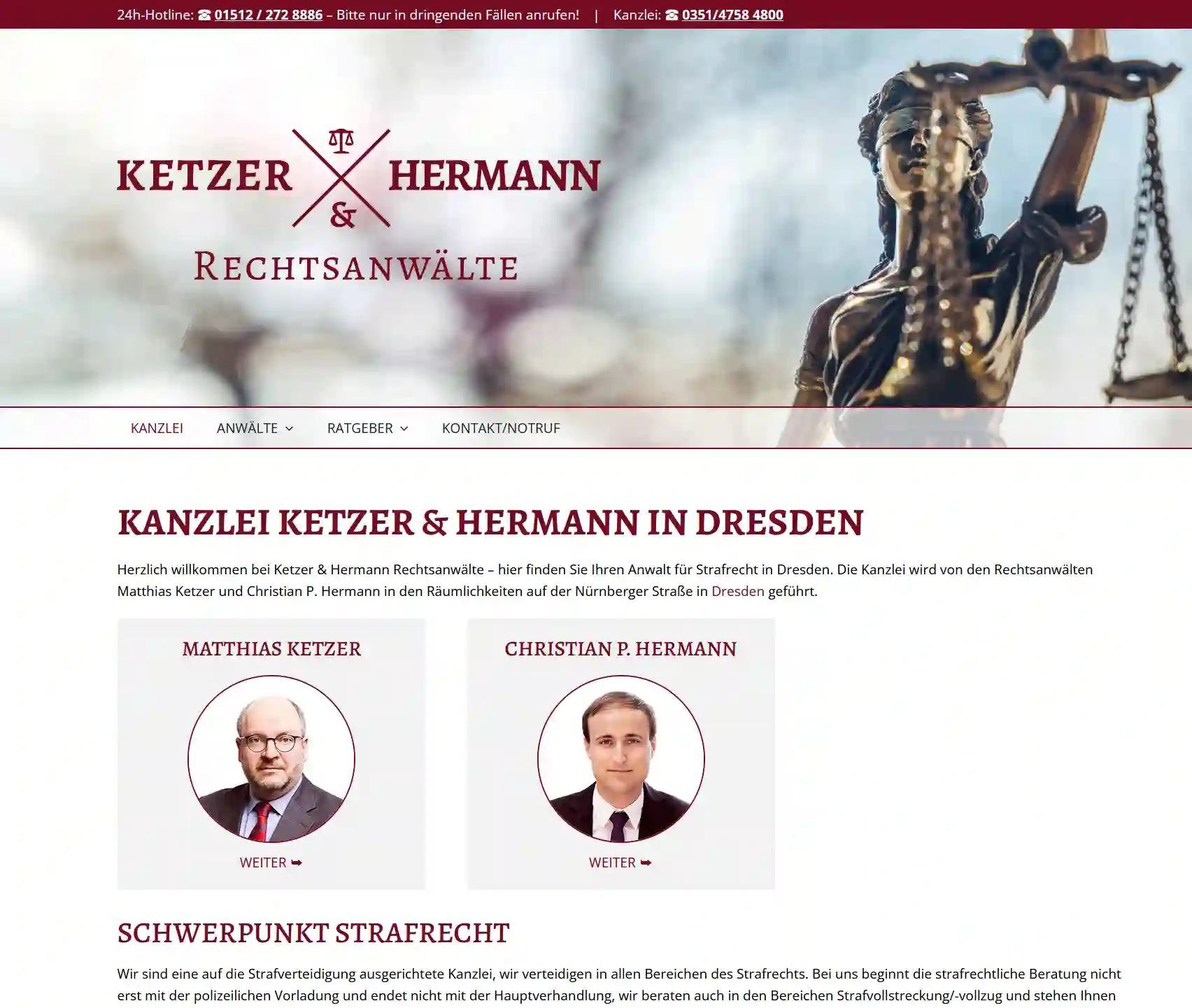Kanzlei für Strafrecht Ketzer & Hermann in Dresden - Homepage